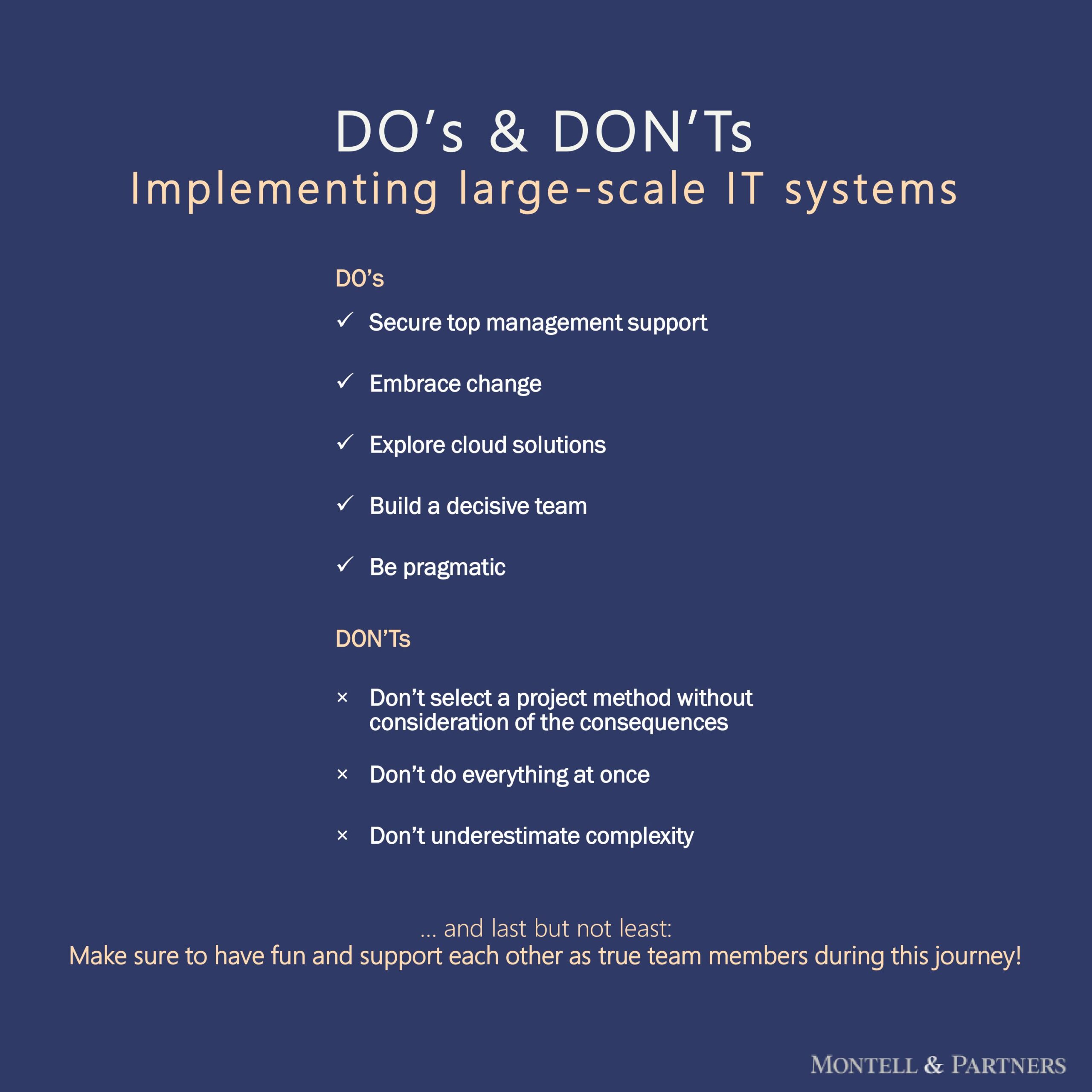 Implementing large-scale IT systems