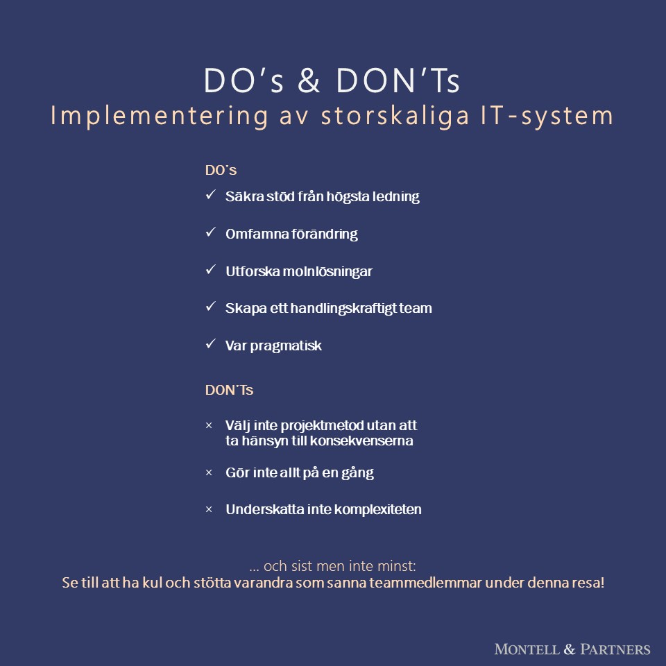 DO’s & DON’Ts – Implementering av storskaliga IT-system